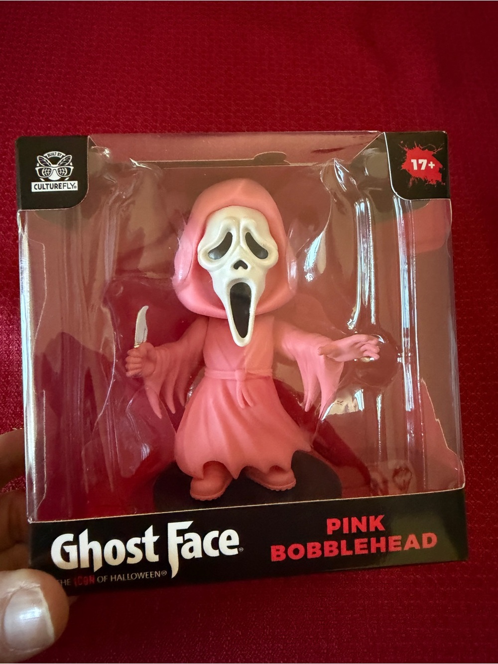 New CultureFly Ghost Face Bobblehead Pink Scream Horror Action Figure
